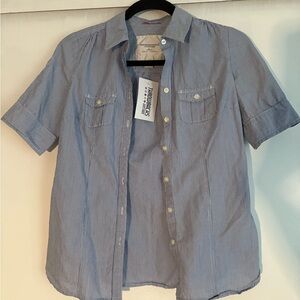 American Eagle Outfitters Blue Striped Casual Shirt
